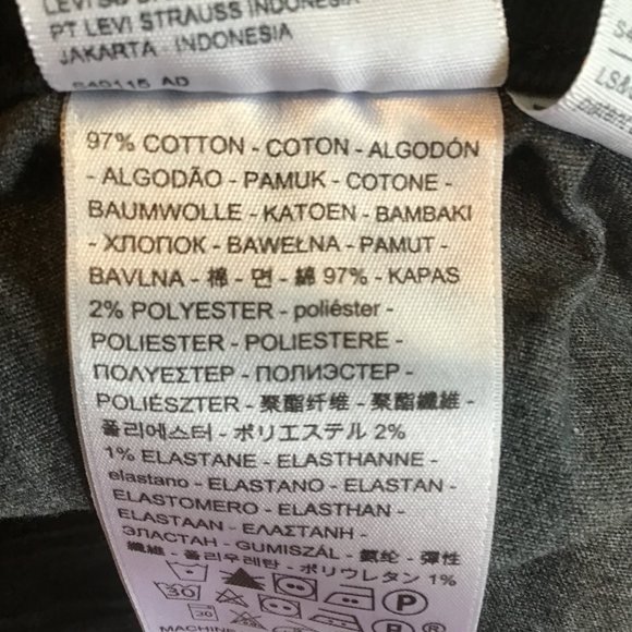 Levi's Black Icon Wedgie Raw Edge Hem Distressed Button Fly Jeans - Picture 14 of 15